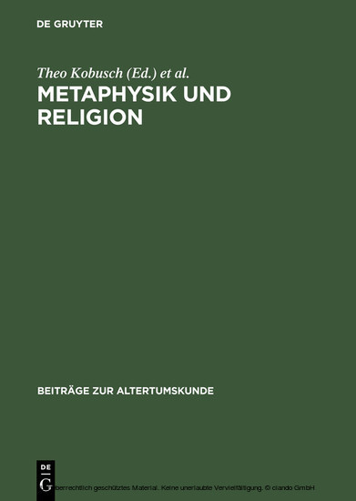 Metaphysik und Religion main product photo