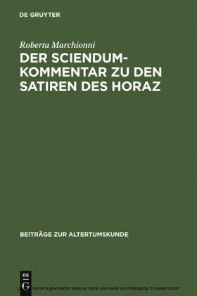 Der Sciendum-Kommentar zu den Satiren des Horaz