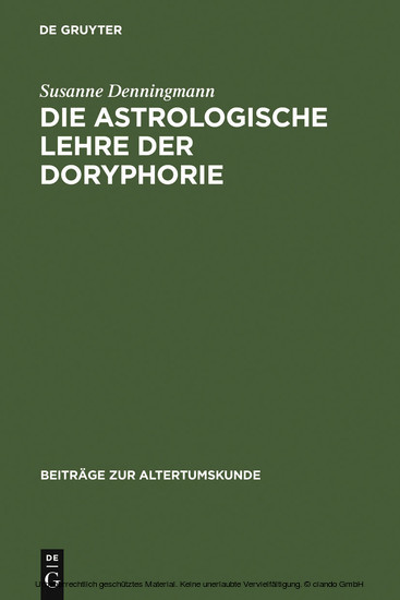 Die astrologische Lehre der Doryphorie main product photo