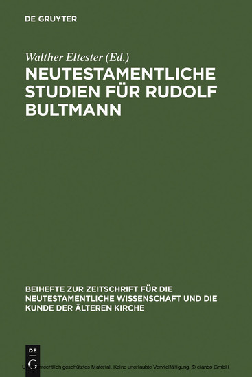 Neutestamentliche Studien für Rudolf Bultmann main product photo