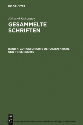 Zur Geschichte der Alten Kirche und ihres Rechts