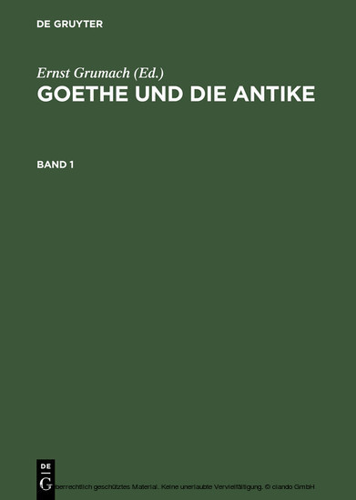 Goethe und die Antike main product photo