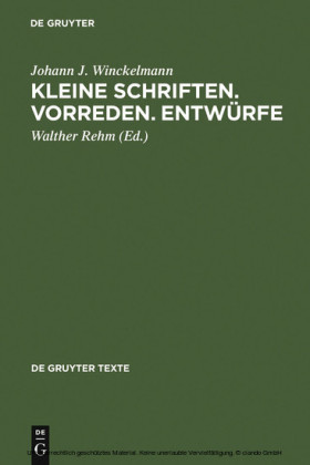 Kleine Schriften - Vorreden - Entwürfe