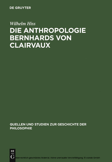 Die Anthropologie Bernhards von Clairvaux main product photo