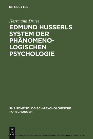 Edmund Husserls System der phänomenologischen Psychologie main product photo