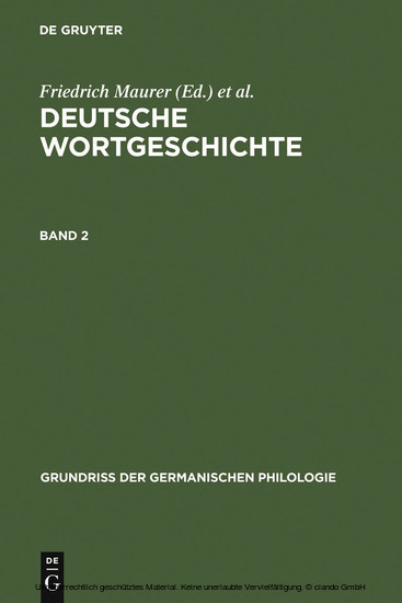Deutsche Wortgeschichte. Band 2 main product photo