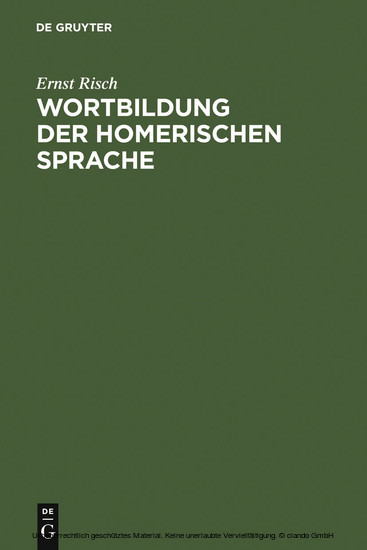 Wortbildung der homerischen Sprache main product photo