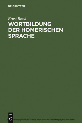 Wortbildung der homerischen Sprache