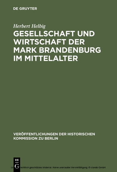 Gesellschaft und Wirtschaft der Mark Brandenburg im Mittelalter main product photo