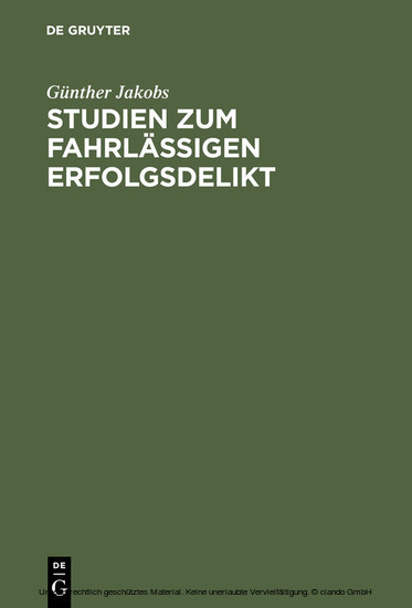 Studien zum fahrlässigen Erfolgsdelikt main product photo