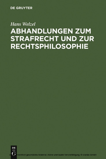 Abhandlungen zum Strafrecht und zur Rechtsphilosophie main product photo