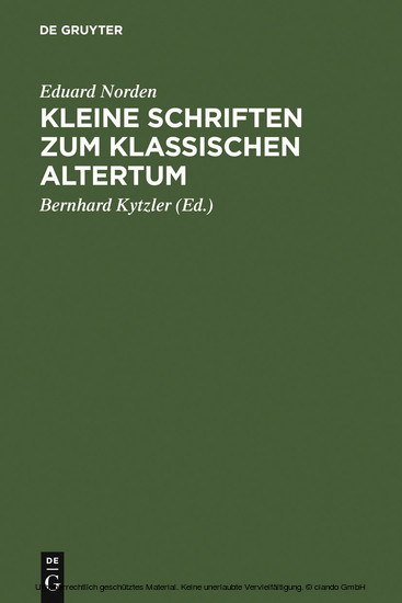 Kleine Schriften zum klassischen Altertum main product photo