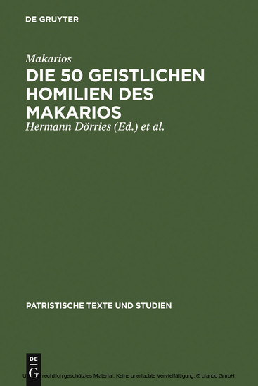Die 50 geistlichen Homilien des Makarios main product photo