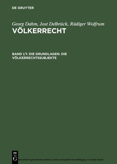 Die Grundlagen. Die Völkerrechtssubjekte main product photo