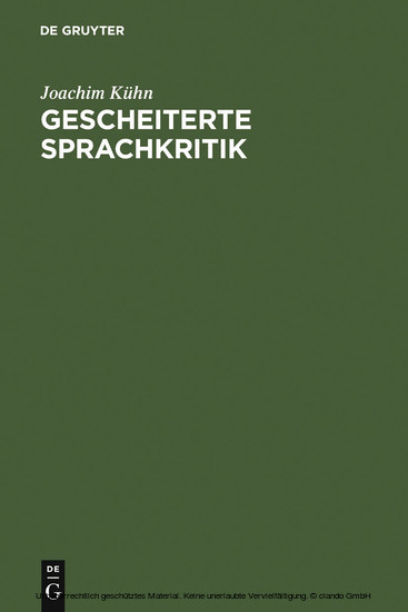 Gescheiterte Sprachkritik main product photo