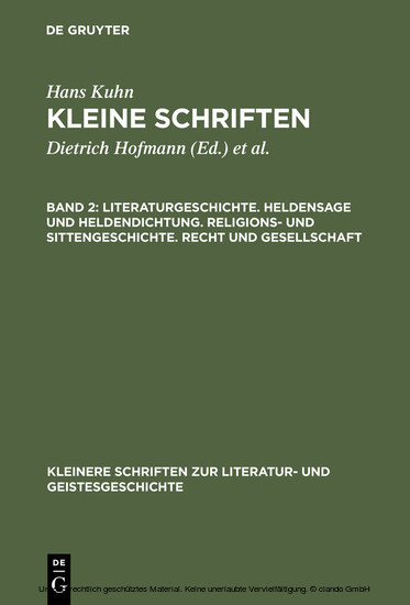 Literaturgeschichte. Heldensage und Heldendichtung. Religions- und Sittengeschichte. Recht und Gesellschaft main product photo