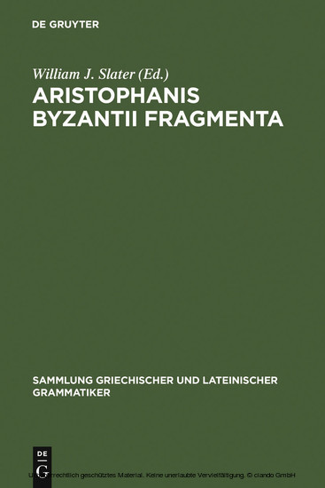 Aristophanis Byzantii Fragmenta main product photo