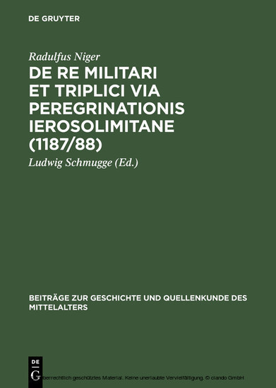 De re militari et triplici via peregrinationis Ierosolimitane (1187/88) main product photo