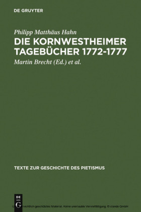 Die Kornwestheimer Tagebücher 1772-1777