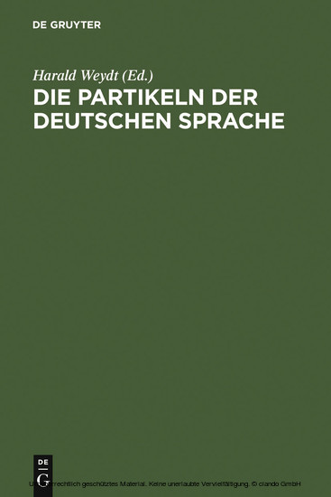 Die Partikeln der deutschen Sprache main product photo