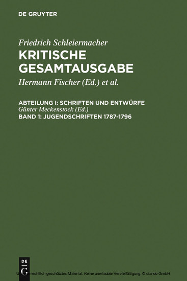 Jugendschriften 1787-1796 main product photo