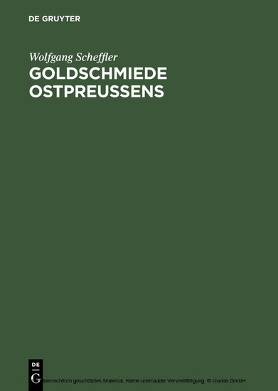 Goldschmiede Ostpreussens main product photo
