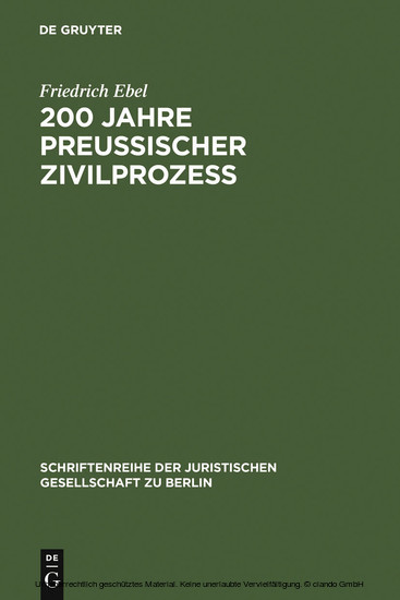 200 Jahre preußischer Zivilprozeß main product photo