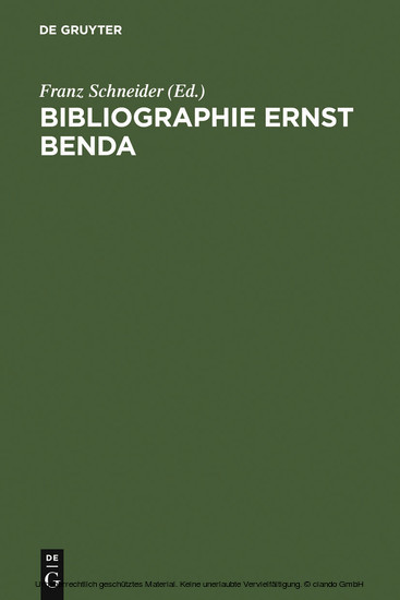 Bibliographie Ernst Benda main product photo