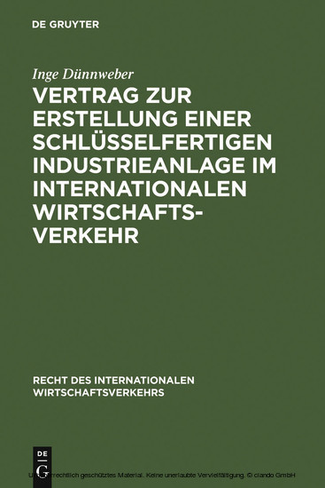 Vertrag zur Erstellung einer schlüsselfertigen Industrieanlage im internationalen Wirtschaftsverkehr main product photo