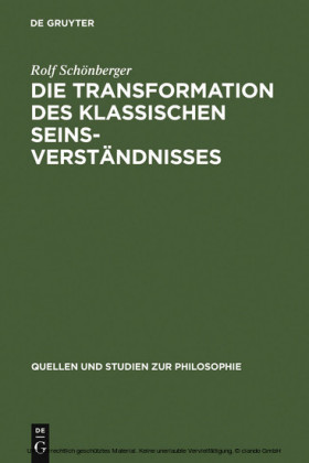Die Transformation des klassischen Seinsverständnisses