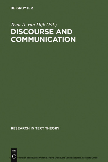 Discourse and Communication main product photo