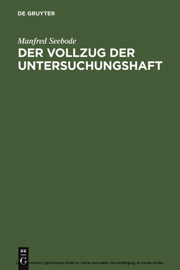 Der Vollzug der Untersuchungshaft main product photo