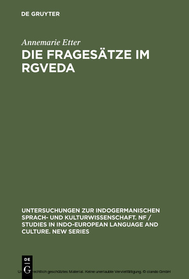 Die Fragesätze im Rgveda main product photo