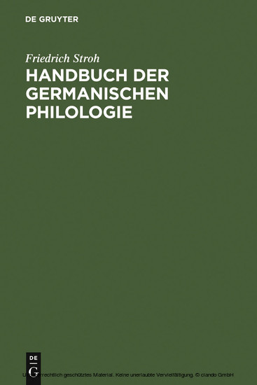 Handbuch der germanischen Philologie main product photo