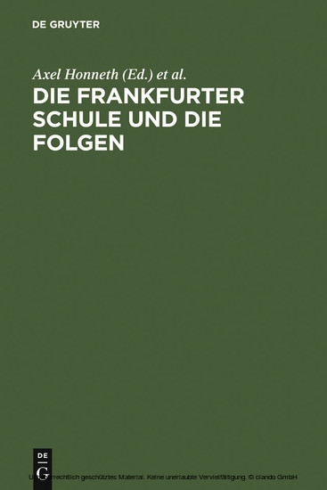 Die Frankfurter Schule und die Folgen main product photo