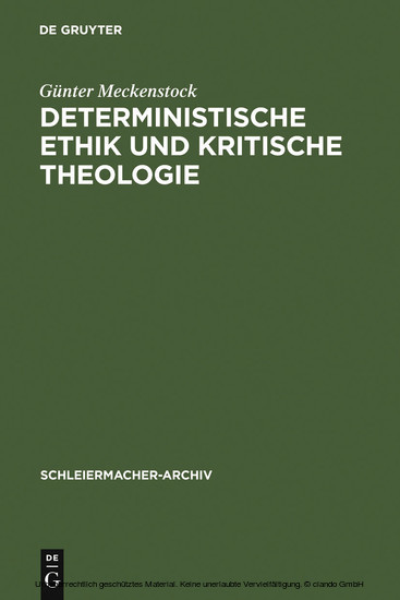 Deterministische Ethik und kritische Theologie main product photo