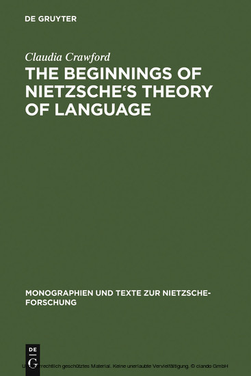 The Beginnings of Nietzsche's Theory of Language main product photo