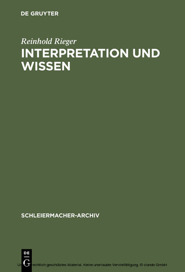 Interpretation und Wissen main product photo