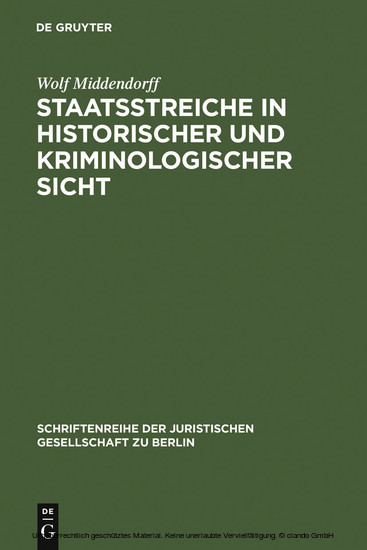 Staatsstreiche in historischer und kriminologischer Sicht main product photo