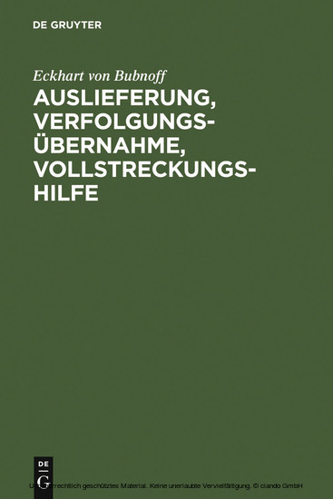 Auslieferung, Verfolgungsübernahme, Vollstreckungshilfe main product photo