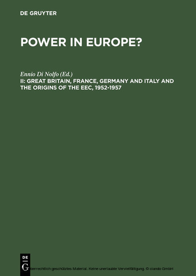 Great Britain, France, Germany and Italy and the Origins of the EEC, 1952-1957 main product photo