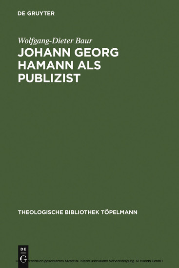 Johann Georg Hamann als Publizist main product photo