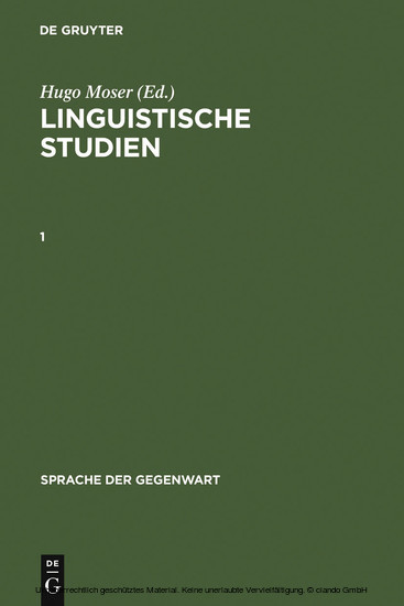 Linguistische Studien. 1 main product photo