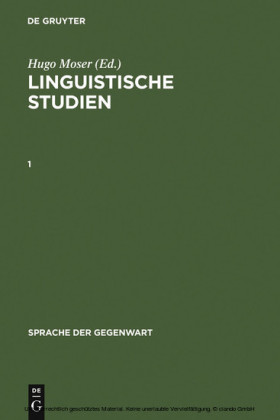 Linguistische Studien. 1