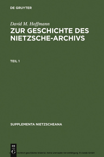 Zur Geschichte des Nietzsche-Archivs main product photo