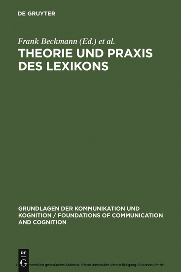 Theorie und Praxis des Lexikons main product photo