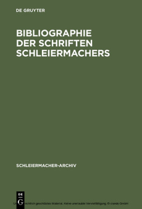 Bibliographie der Schriften Schleiermachers