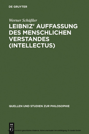 Leibniz' Auffassung des menschlichen Verstandes (intellectus) main product photo