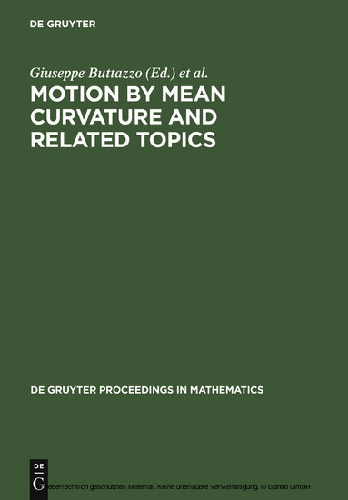 Motion by Mean Curvature and Related Topics main product photo