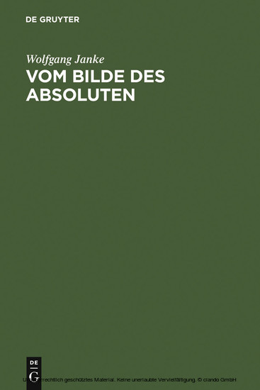 Vom Bilde des Absoluten main product photo